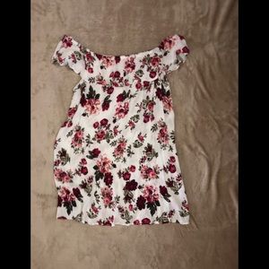 White Floral off the Shoulder Dress